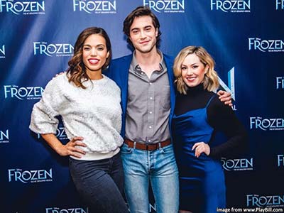 New Frozen Broadway cast starting February 18, 2020 – Ciara Renée as Elsa, McKenzie Kurtz as Anna, and Ryan McCartan as Hans