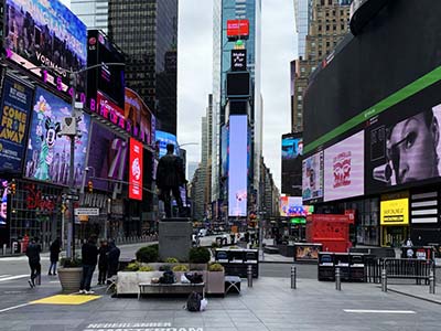 Times Square nearly empty during lockdown, taken April 29