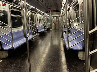 Empty subway in Manhattan during the pandemic