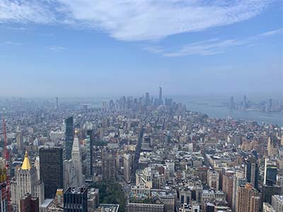 Manhattan skyline from Top of the Rock, reopening August 6