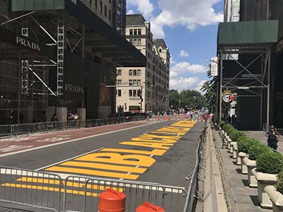 Black Lives Matter mural in front of Trump Tower on Fifth Avenue