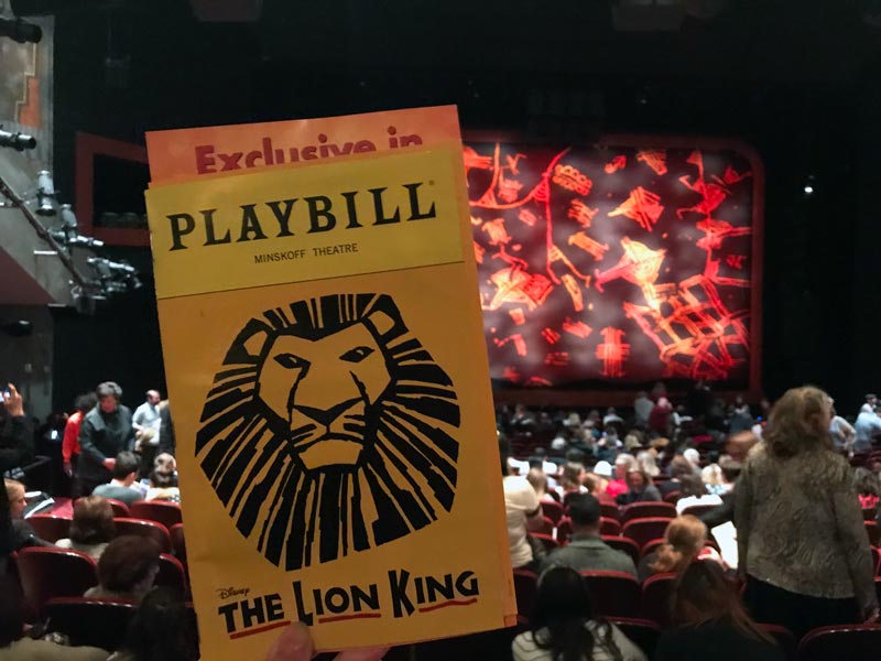 broadway lion king orchestra seat