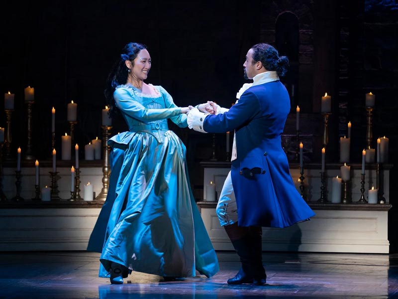 A scene from Hamilton (Photo credit Hamilton Broadway)