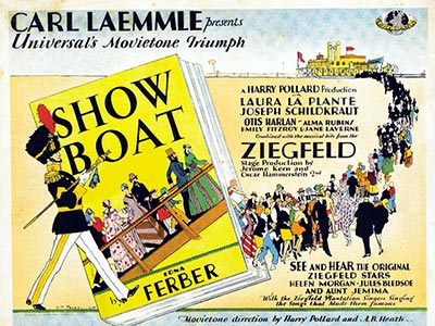 Period advertising for the musical Show Boat