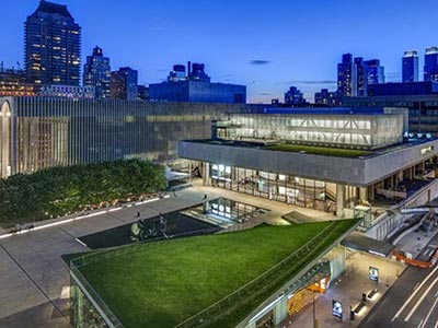 Lincoln Center building with landscaped green roof