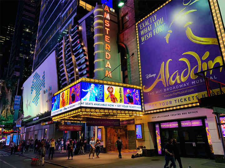 The historic New Amsterdam Theatre, one of Broadway's oldest houses