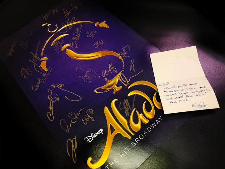 Signed poster and letter that arrived two days after the show