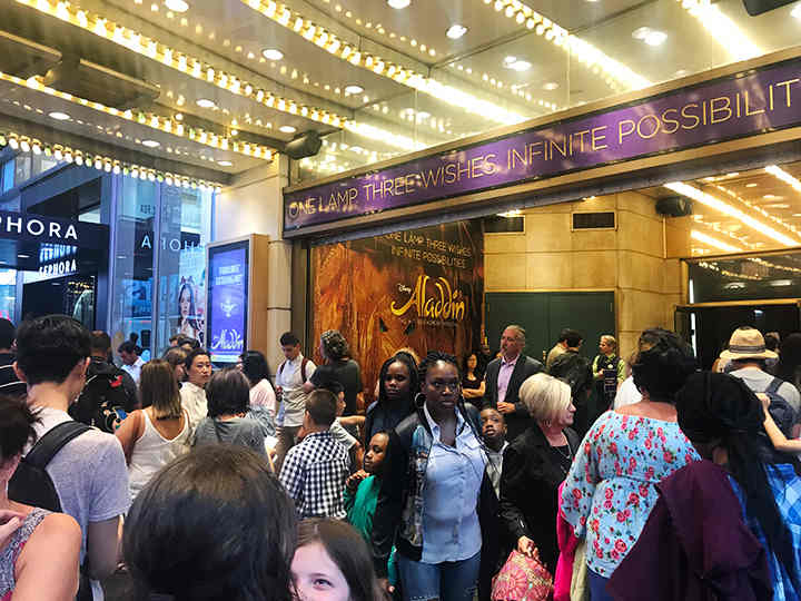 In front of the New Amsterdam about 30 minutes before curtain