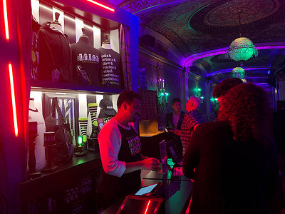 Merch stand inside the lobby