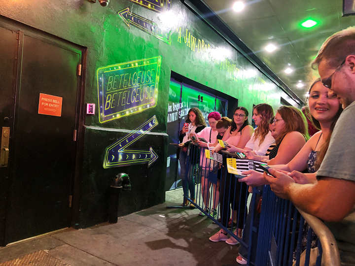 Dash to the stage door for a front-row spot