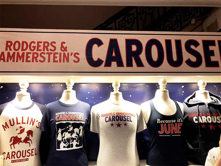Merch stands in the lobby
