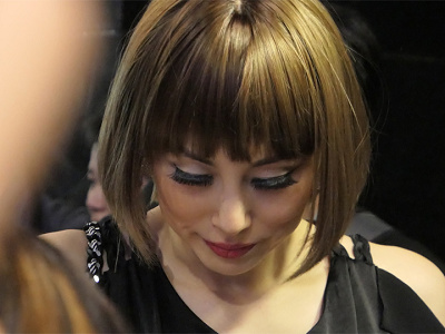 Still in Roxie makeup moments after the show