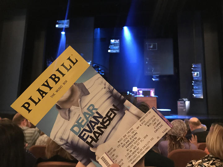 View from orchestra center row G, seat 106
