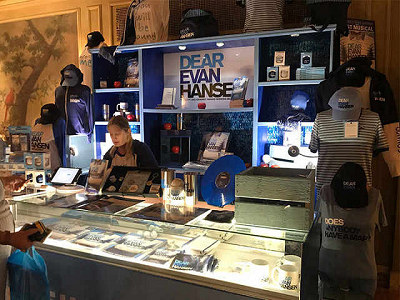 Apparel and small items at the merch stand