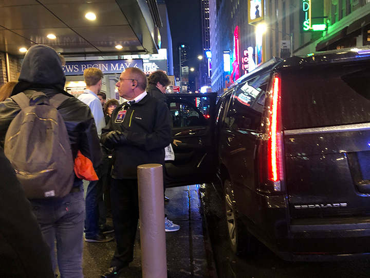 Michael Shannon departs in a waiting Escalade