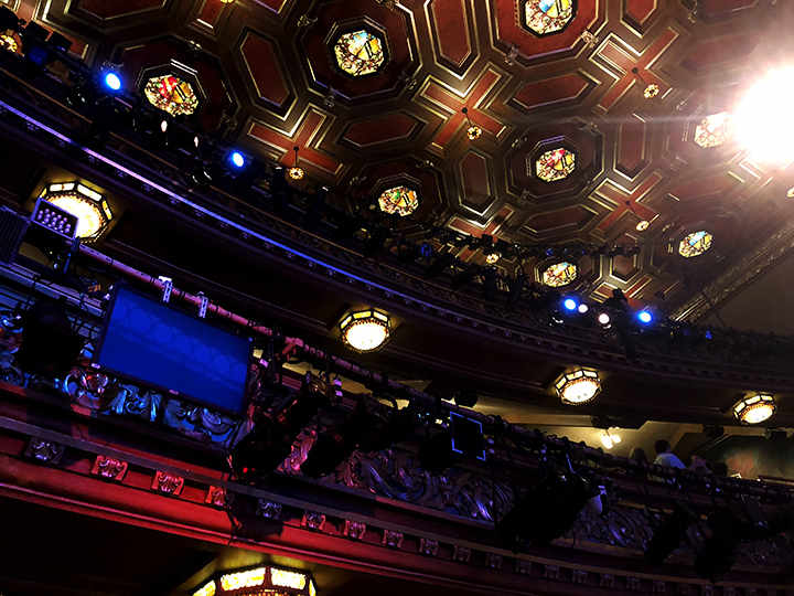 Tiffany stained glass spanning the ceiling