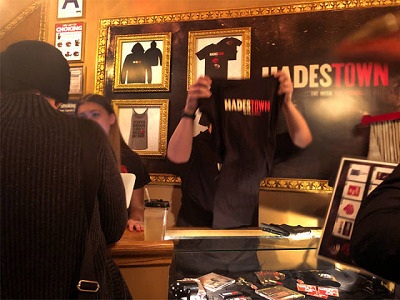 T shirt with the Hadestown logo