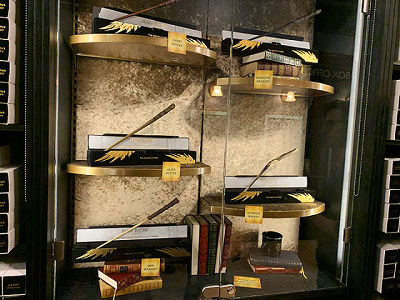 Character wands on display