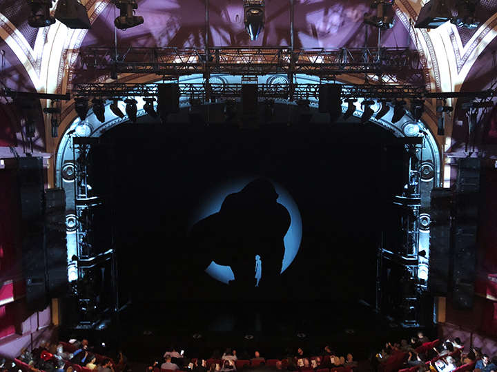 Kong silhouette on the show curtain