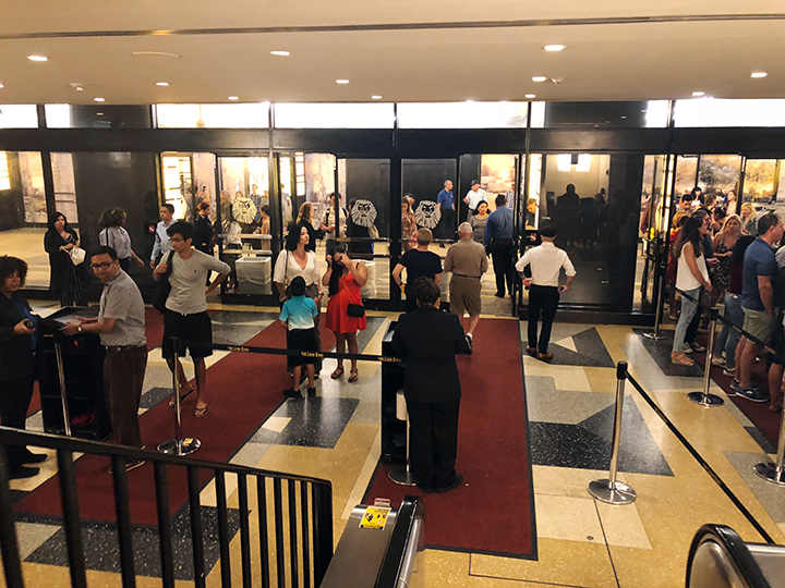 Theater entrance located on the second floor