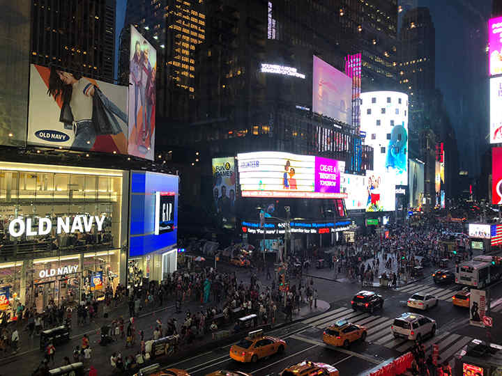 View of Times Square from the Minskoff Theatre