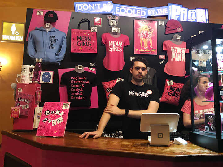 A merch area with plenty of choices