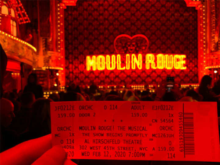 View from row O in the orchestra at the Al Hirschfeld Theatre