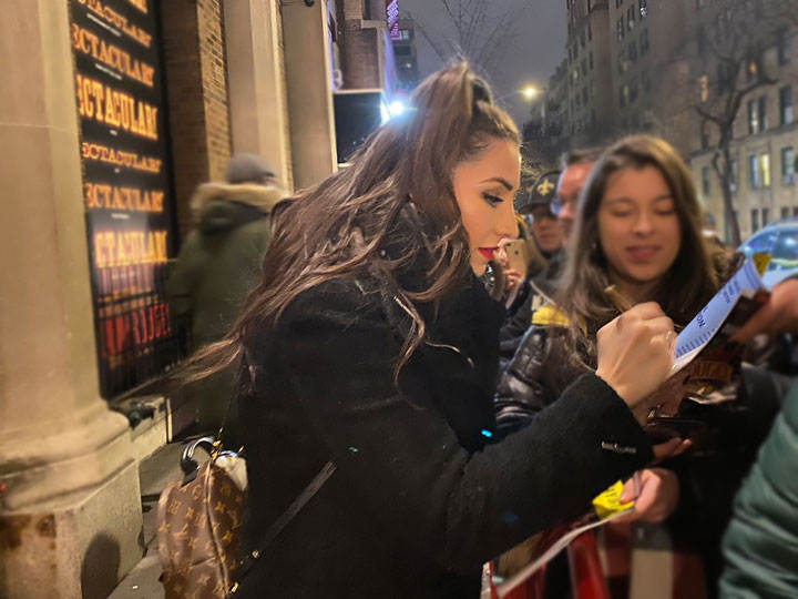 Ashley Loren signing patiently for fans at the stage door