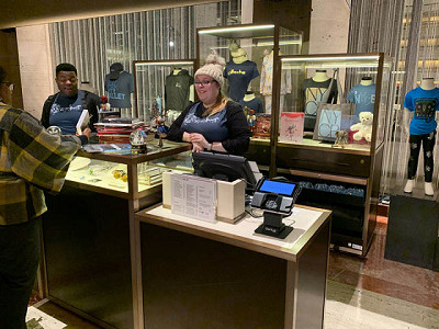Souvenir shop in the second-floor lobby