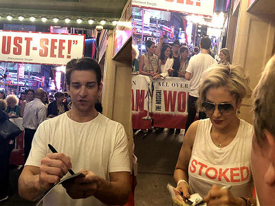 Andy Karl and Orfeh greeting fans