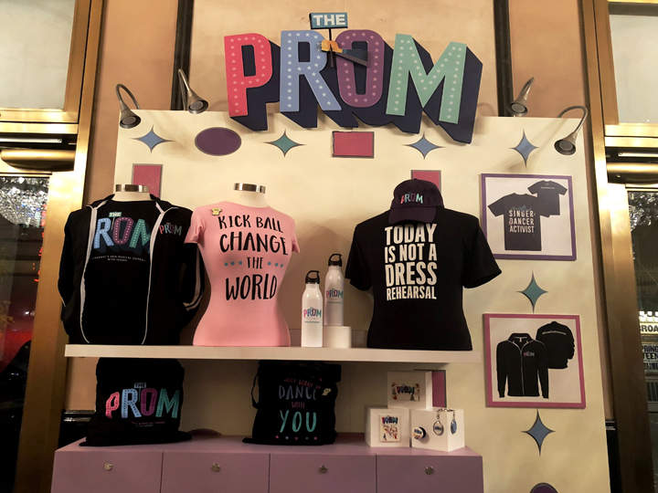 Merch stand at the Longacre Theatre