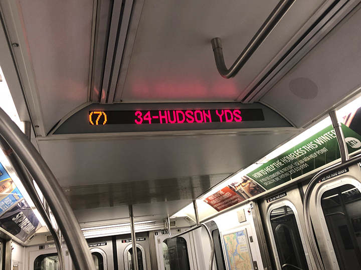 Get off at the 7 line terminal, 34th Street - Hudson Yards