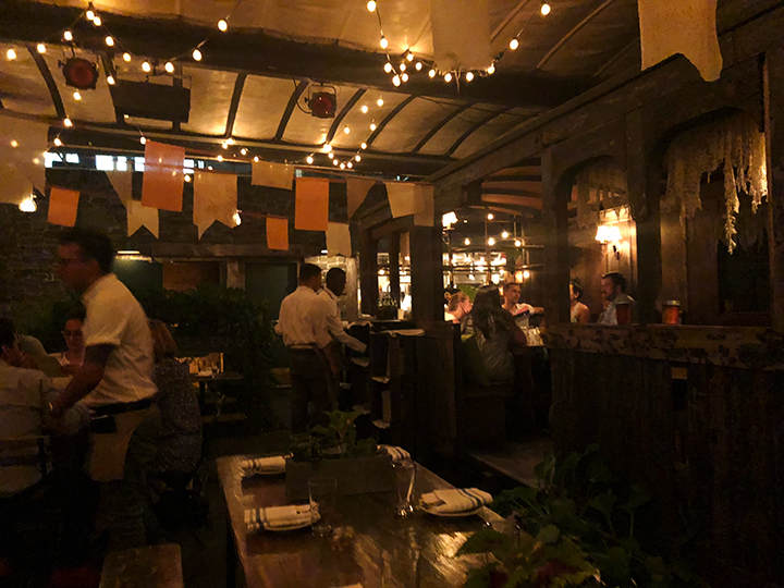 Open-air beer garden style interior of Gallow Green