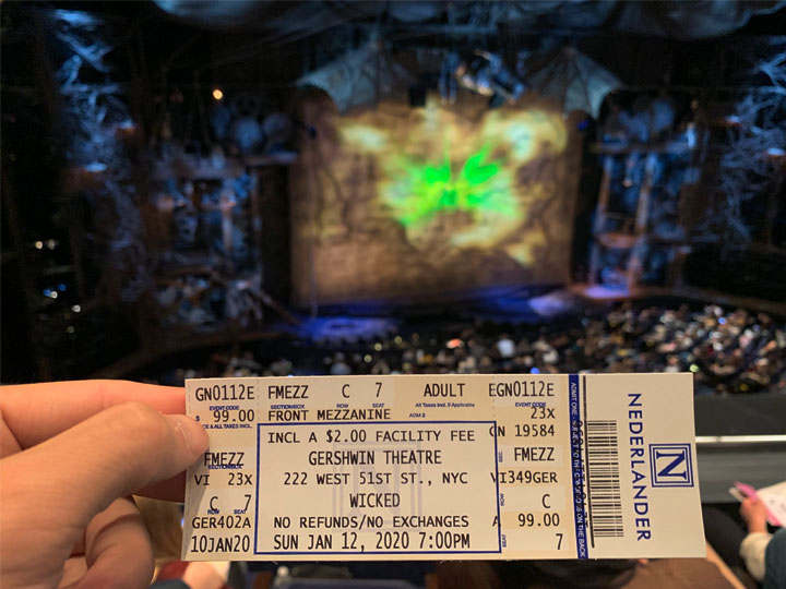View from seat FMEZZ C 7 at the Gershwin Theatre