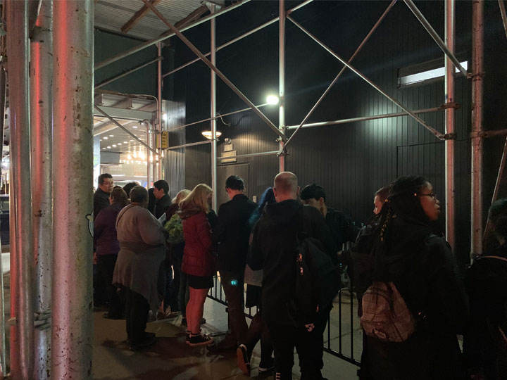 Stage door area on 51st Street at the Gershwin Theatre