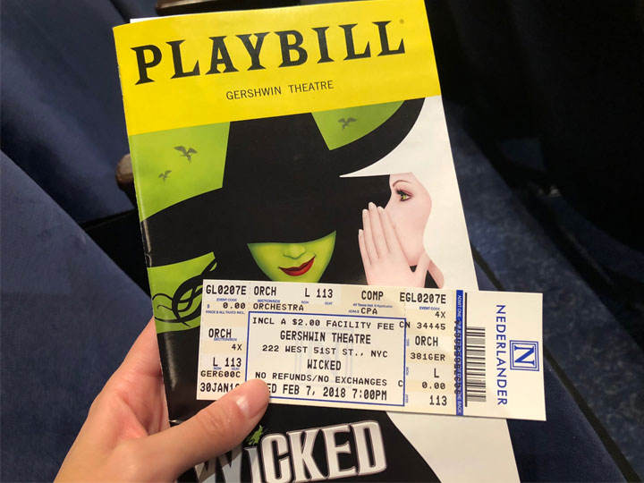 Our seat for Wicked was ORCHO L 113, which translates to: