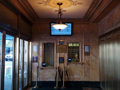 Box office of the Bernard B. Jacobs Theatre, featuring its compact entrance