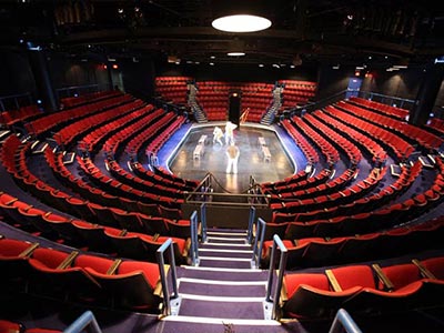 Stage layout viewed from the vomitorium