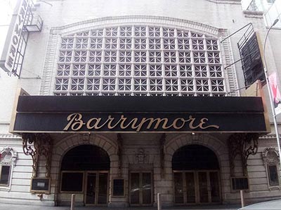 Barrymore Theatre entrance inspired by Roman bathhouses