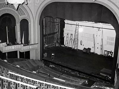 Construction of the theater designed by Herbert J. Krapp