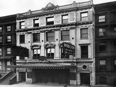 Exterior of the Hudson Theatre at the time of construction