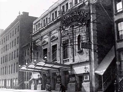 Exterior of the Longacre Theatre in 1913