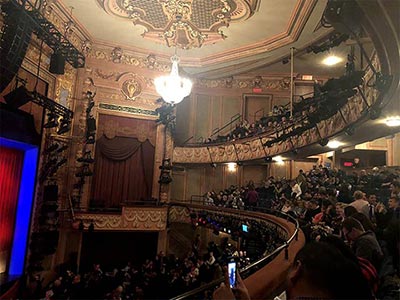 Beaux Arts detail in front of second and third tier seating
