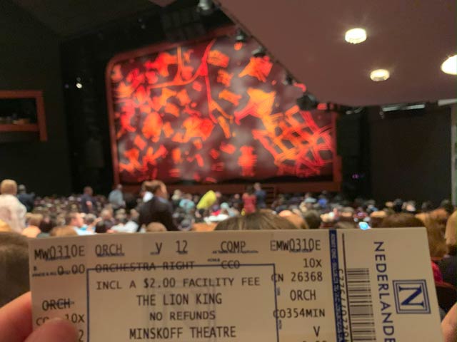 Minskoff Theatre seat view Orchestra Side Row V