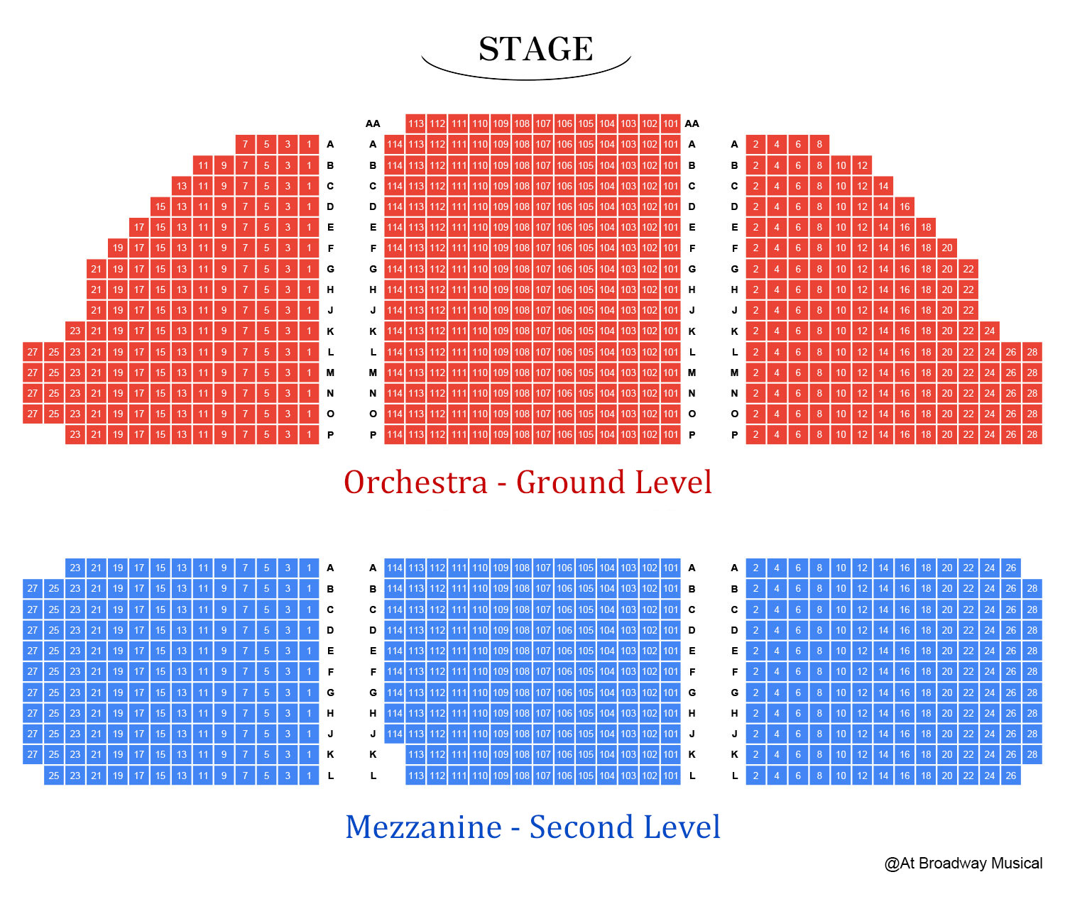 Music Box Theatre - Seating chart