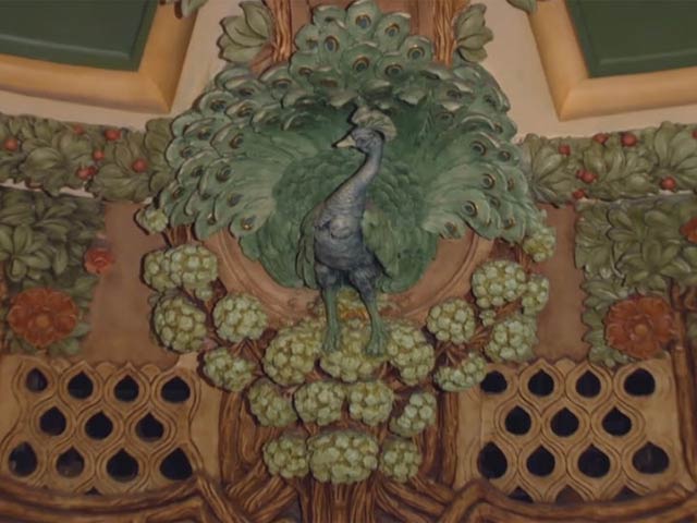 Peacock motif inside the New Amsterdam Theatre