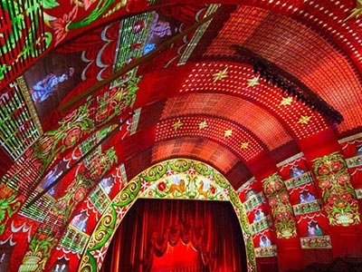 Cove lighting inside the theater