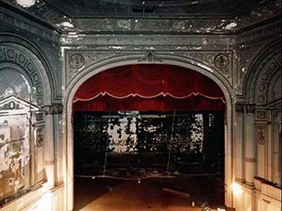 Stage of the Biltmore Theatre after the devastating fire