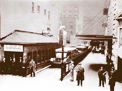 Shubert Alley once used as a bus stop