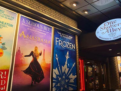 Street sign marking Shubert Alley